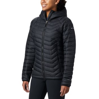 Columbia Powder Lite Hooded, Chamarras Negros Para Mujer | 241086-ALJ